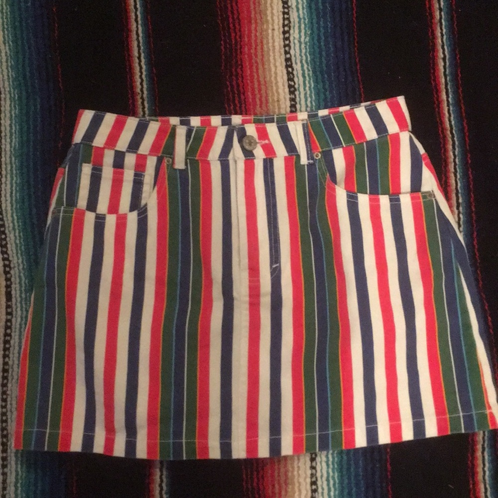 multi striped skirt